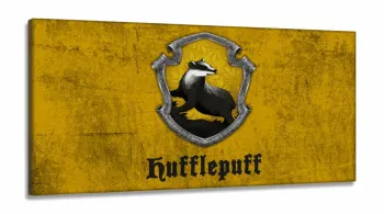 Quadro Harry Potter Huflepuff Decorativo Com Tela em Tecido Canvas 130x60
