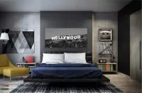 Quadro Hollywood Em Preto E Branco Decorativo em Tecido Canvas 130x60 - Foto 4