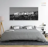 Quadro Hollywood Em Preto E Branco Decorativo em Tecido Canvas 130x60 - Foto 6