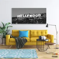 Quadro Hollywood Em Preto E Branco Decorativo em Tecido Canvas 130x60 - Foto 7
