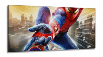 Quadro Homem Aranha Spiderman Decorativo Sala Quarto em Tecido Canvas 130x60