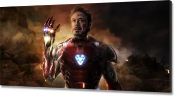 Quadro Homem de Ferro Para Quarto em Tecido Canvas 130x60