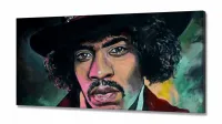 Quadro Jimi Hendrix Moderno Em Tecido em Tecido Canvas 130x60 - Foto 2