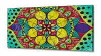 Quadro Mandala Para Sala Quarto Hall Colorido em Tecido Canvas 130x60 - Foto 2
