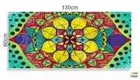 Quadro Mandala Para Sala Quarto Hall Colorido em Tecido Canvas 130x60 - Foto 3