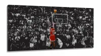 Quadro Michael Jordan Basquete Sexta Tela em Tecido Canvas 130x60