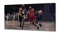 Quadro Michael Jordan Jogando decorativo com Tela em Tecido Canvas 130x60 - Foto 2
