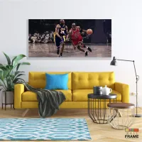 Quadro Michael Jordan Jogando decorativo com Tela em Tecido Canvas 130x60 - Foto 7