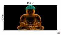 Quadro Mosaico Meditando Buda em Tecido Canvas 130x60 - Foto 3