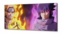 Quadro Mosaico Naruto Sennin Sasuke Mangekyou Sharingan em Tecido Canvas 130x60 - Foto 2
