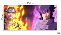 Quadro Mosaico Naruto Sennin Sasuke Mangekyou Sharingan em Tecido Canvas 130x60 - Foto 3