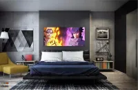 Quadro Mosaico Naruto Sennin Sasuke Mangekyou Sharingan em Tecido Canvas 130x60 - Foto 4