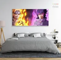 Quadro Mosaico Naruto Sennin Sasuke Mangekyou Sharingan em Tecido Canvas 130x60 - Foto 6