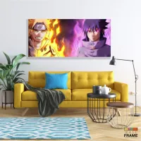 Quadro Mosaico Naruto Sennin Sasuke Mangekyou Sharingan em Tecido Canvas 130x60 - Foto 7