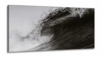 Quadro Mosaico Onda Do Mar Arte Em Preto E Branco Surf em Tecido Canvas 130x60