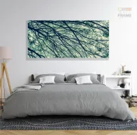 Quadro Mosaico Vertical Galhos Secos Natureza Decorativo em Tecido Canvas 130x60 - Foto 6