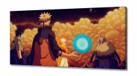 Quadro Naruto Shippuden Rasengan Mosaco em Tecido Canvas 130x60 Para Quarto - Foto 2