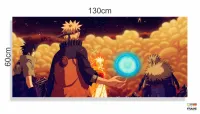 Quadro Naruto Shippuden Rasengan Mosaco em Tecido Canvas 130x60 Para Quarto - Foto 3