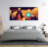 Quadro Naruto Shippuden Rasengan Mosaco em Tecido Canvas 130x60 Para Quarto - Foto 6