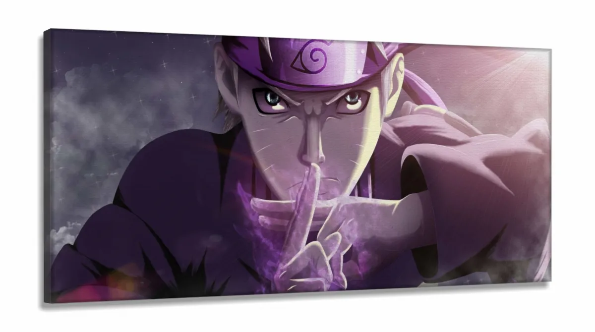 Quadro Naruto Uzumaki Para Quarto decorativo em Tecido Canvas 130x60 Imagem