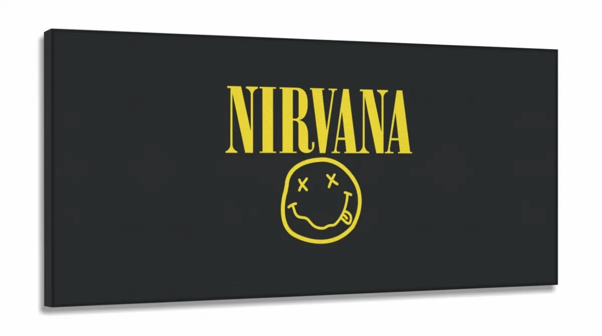 Quadro Nirvana Música Banda Decorativo em Tecido Canvas 130x60 Imagem
