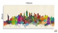 Quadro Nova York Decorativo Colorful em Tecido Canvas 130x60 - Foto 3