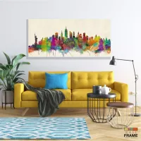 Quadro Nova York Decorativo Colorful em Tecido Canvas 130x60 - Foto 7