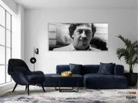 Quadro Pablo Escobar decorativo Preto e Branco em Tecido Canvas 130x60 - Foto 5