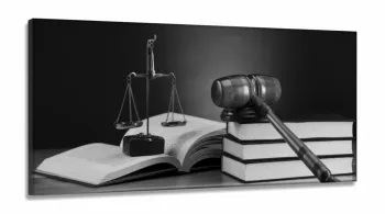 Quadro Para Escritório de Advocacia em Preto e Branco em Tecido Canvas 130x60
