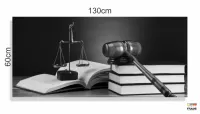 Quadro Para Escritório de Advocacia em Preto e Branco em Tecido Canvas 130x60 - Foto 3