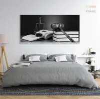 Quadro Para Escritório de Advocacia em Preto e Branco em Tecido Canvas 130x60 - Foto 6