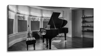 Quadro Piano Música Vintage Decorativoem Tecido Canvas 130x60