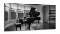 Quadro Piano Música Vintage Decorativoem Tecido Canvas 130x60