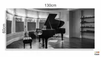 Quadro Piano Música Vintage Decorativoem Tecido Canvas 130x60 - Foto 3