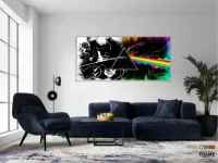 Quadro Pink Floyd Rock Dark Side The Moon em Tecido Canvas 130x60 - Foto 5