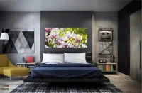 Quadro Planta Flor Magnólia Natureza Artístico em Tecido Canvas 130x60 - Foto 4