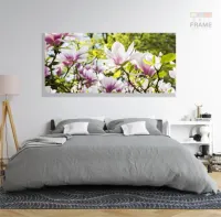 Quadro Planta Flor Magnólia Natureza Artístico em Tecido Canvas 130x60 - Foto 6