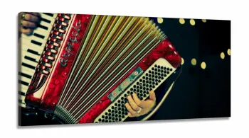 Quadro Play Acordeon Música Decorativoem Tecido Canvas 130x60