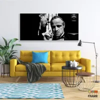 Quadro Poderoso Chefão Decorativo Preto E Branco em Tecido Canvas 130x60 - Foto 7