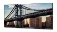 Quadro Ponte De Manhattan Para Sala Quarto em Tecido Canvas 130x60 - Foto 2
