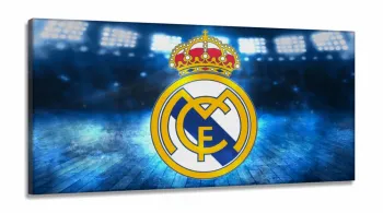 Quadro Real Madrid decorativo com Tela em Tecido Canvas 130x60