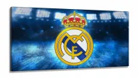 Quadro Real Madrid decorativo com Tela em Tecido Canvas 130x60