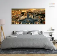 Quadro Roma Na Itália Decorativo Tela Em Tecido em Tecido Canvas 130x60 - Foto 6