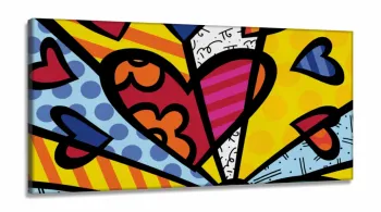 Quadro Romero De Britto _ A New Day 120x60 em Tecido Canvas 130x60