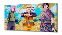 Quadro Sakura Naruto Sasuke em Tecido Canvas 130x60 - Foto 2