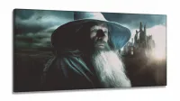 Quadro Senhor Dos Anéis Gandalf Hobbit Para Quarto em Tecido Canvas 130x60