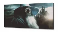 Quadro Senhor Dos Anéis Gandalf Hobbit Para Quarto em Tecido Canvas 130x60 - Foto 2