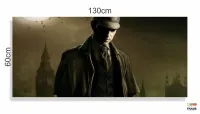 Quadro Sherlock Holmes Artístico em Tecido Canvas 130x60 - Foto 3