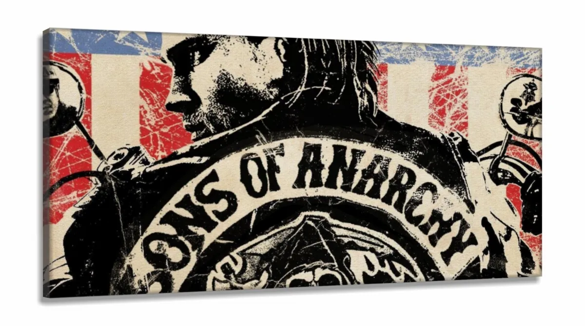 Quadro Sons Of Anarchy Séries Decorativoem Tecido Canvas 130x60 Imagem
