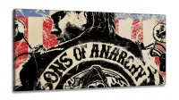 Quadro Sons Of Anarchy Séries Decorativoem Tecido Canvas 130x60